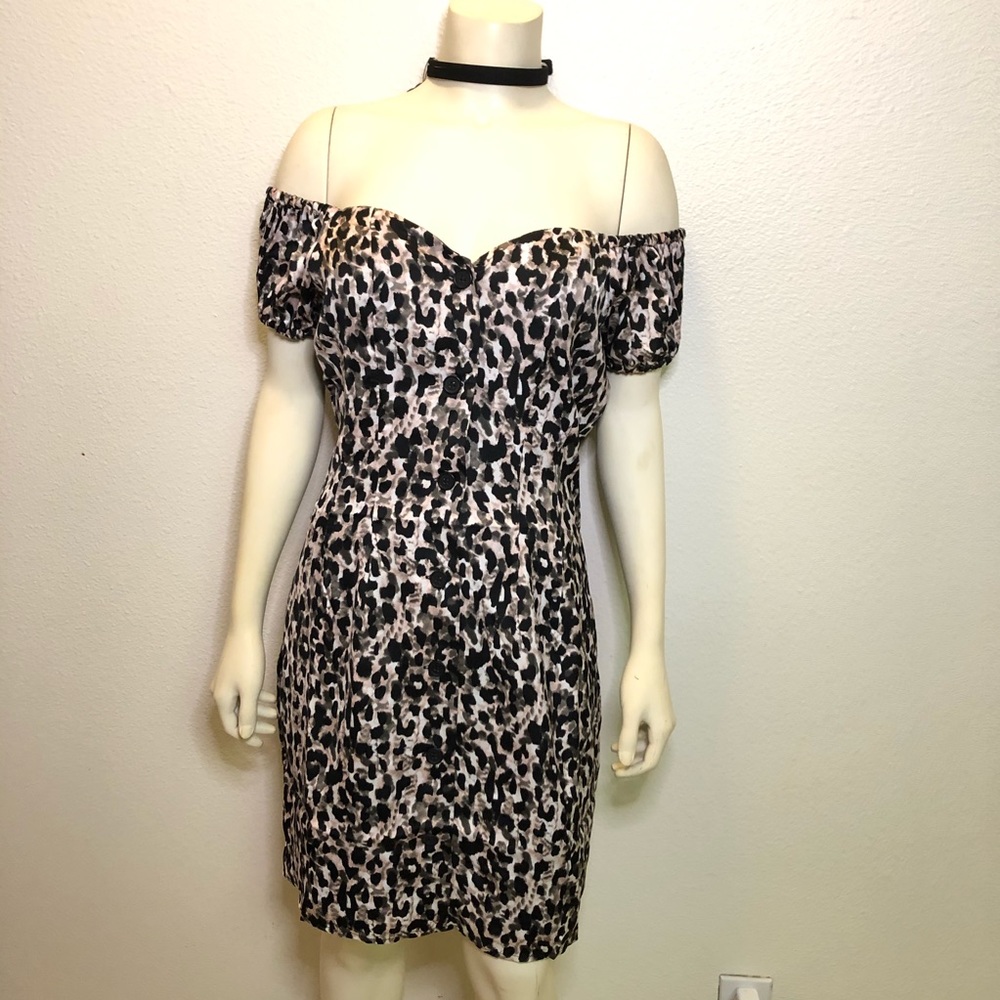 Red Carter Pink Leopard Dress Size Medium